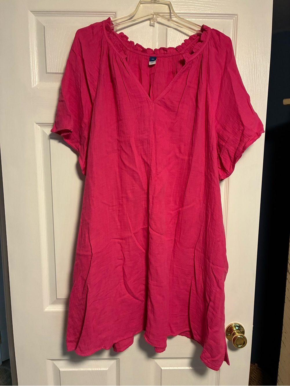 Old Navy Hot Pink Short-Sleeve Peasant Tunic